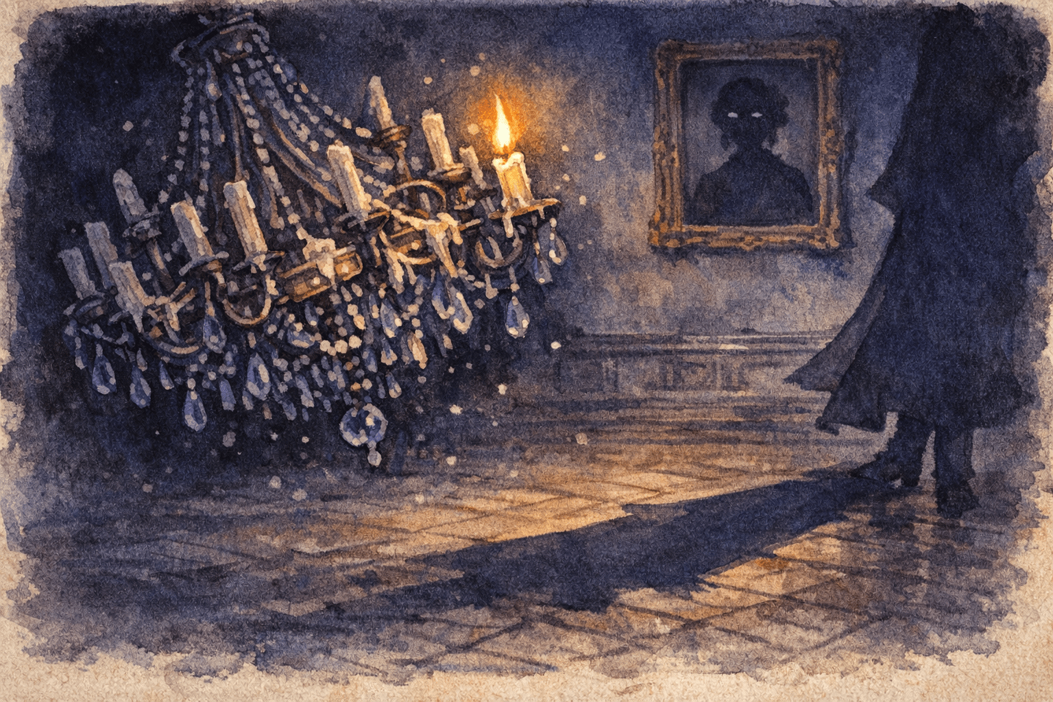 Watercolour illustration for The Haunted Estate Sale