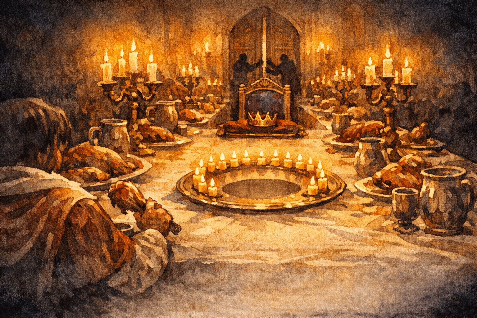 Watercolour illustration for The Royal Feast Gone Wrong